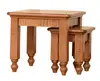 European style rustick oak and grey wash body nest table