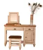 European style rustick oak and grey wash body dressing table