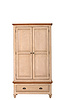 European style rustick oak and grey wash body 2 door wardrobe