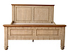 European style rustick oak and grey wash double bed