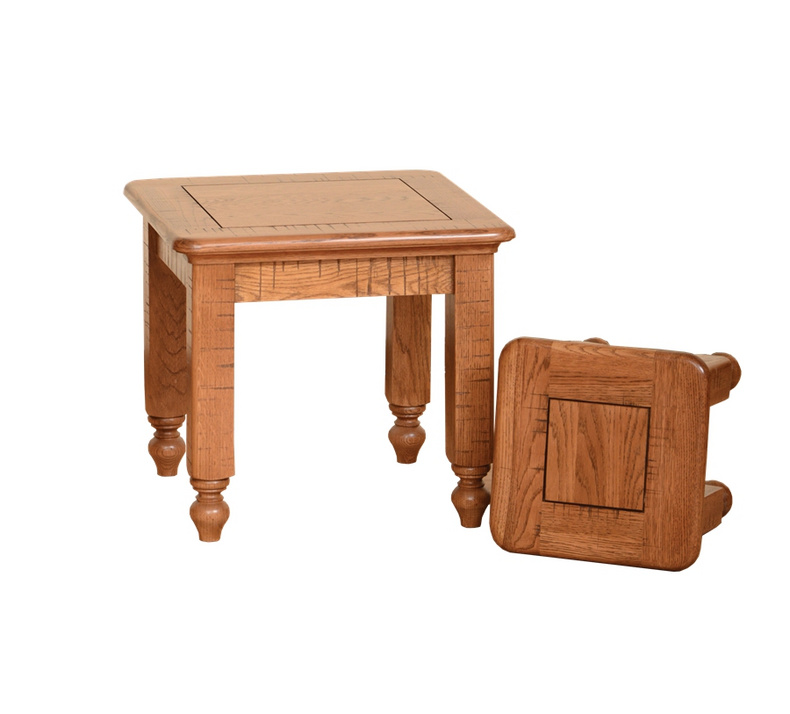 European style rustick oak and grey wash body nest table