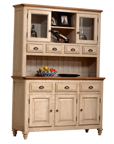 European style solid wood grey wash large sideboard top and base