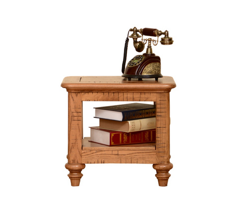 European style rustick oak and grey wash body lamp table