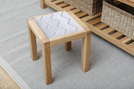 2021 New Design Modern Stye Natural Solid Oak Stool with Soft Fabric Cushion  for Living room furniture