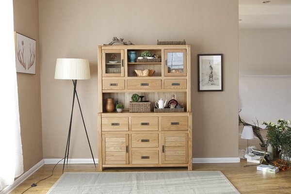 2021 New Design Modern Stye Natural Solid Oak Large Sideboard Cabinet  for Home furniture
