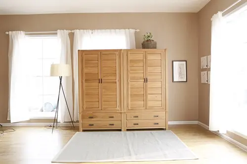 2021 New Design Modern Stye Natural Solid Oak 4 Doors Wardrobe for Bedroom furniture