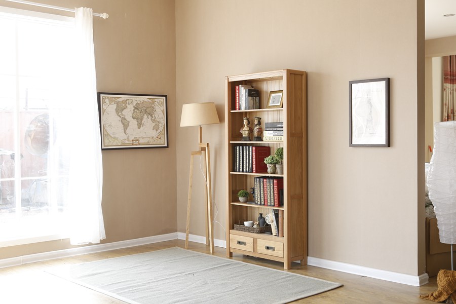 2021 New Design Modern Stye Natural Solid Oak Bookcase for Home furniture