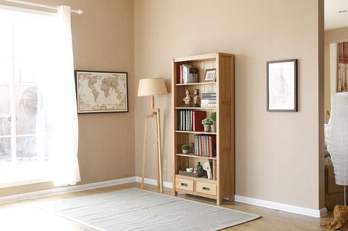 2021 New Design Modern Stye Natural Solid Oak Bookcase for Home furniture