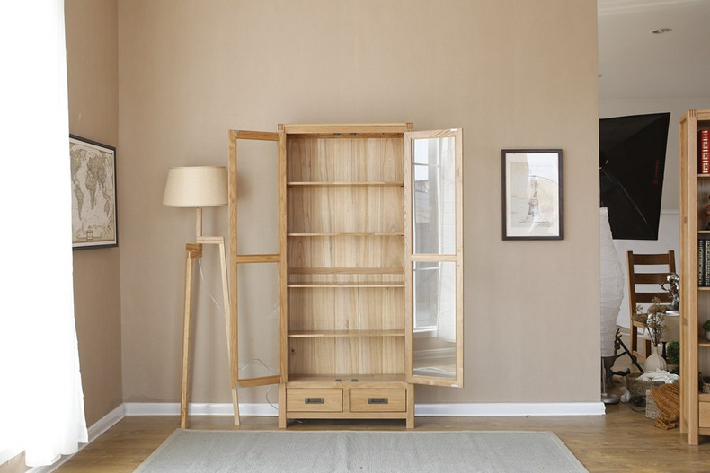 2021 New Design Modern Stye Natural Solid Oak Bookcase for Home furniture