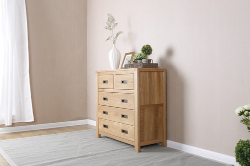 2021 New Design Modern Stye Natural Solid Oak Chest of Drawers 2+3 Drawer Chest  for Home furniture