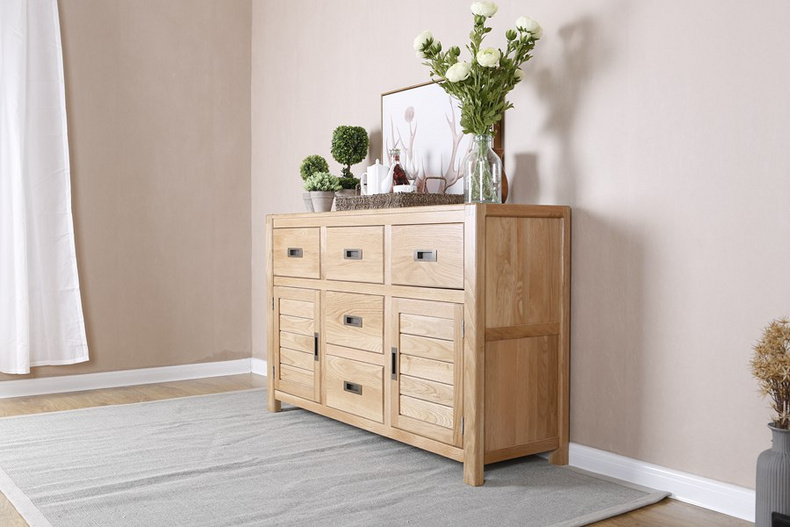 2021 New Design Modern Stye Natural Solid Oak Large Sideboard  for Home furniture