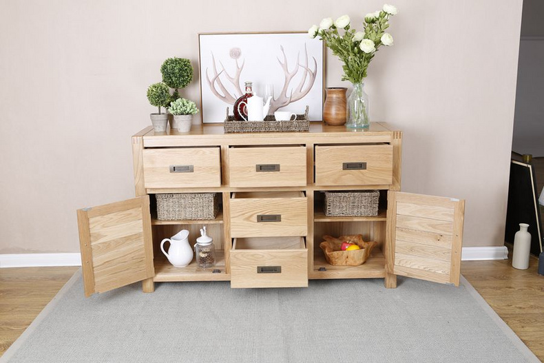 2021 New Design Modern Stye Natural Solid Oak Large Sideboard  for Home furniture