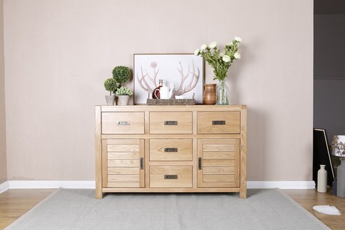 2021 New Design Modern Stye Natural Solid Oak Large Sideboard  for Home furniture