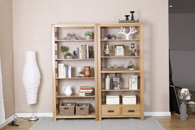 2021 New Design Modern Stye Natural Solid Oak Bookcase  for Home furniture
