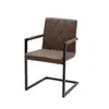 Brown Leather Carver Dining Chairs