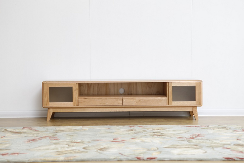 2021 New Design Nordic Stye Natural Solid Oak    1.8m TV Cabinet