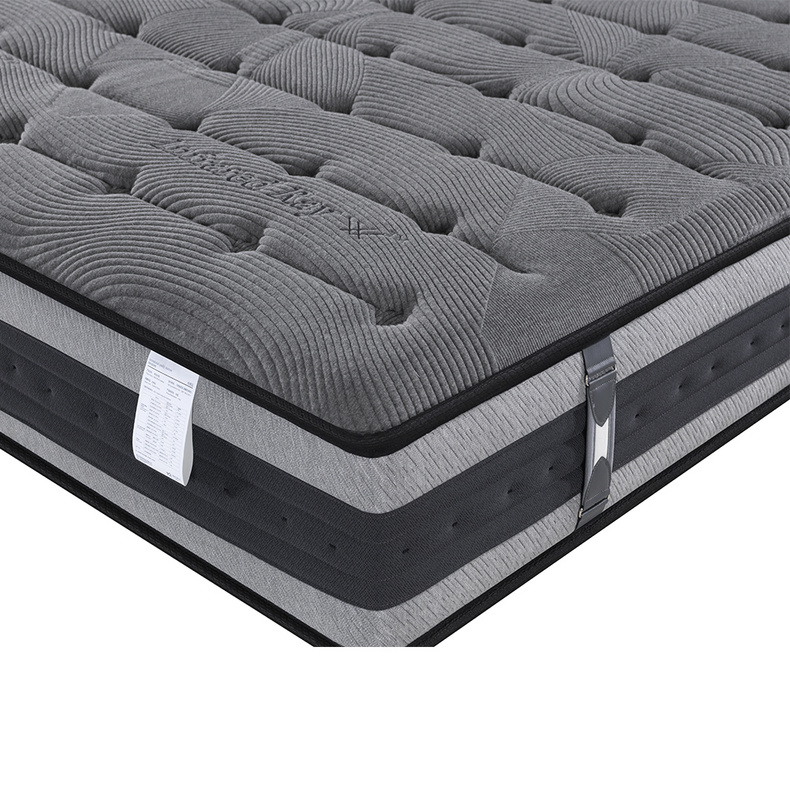 Euro top 5 star hotel pocket spring bed gel memory foam mattress in a box order online