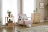 2021 New Design Nordic Stye Natural Solid  Wood frame sofa with soft cushion one seater