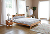 2021 New Design Nordic Stye Natural Solid  WoodKing Size Bed with soft bed head for Bedroom furniture