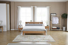 2021 New Design Nordic Stye Natural Solid  WoodKing Size Bed with soft bed head for Bedroom furniture