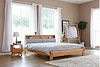 2021 New Design Nordic Stye Natural Solid  WoodKing Size Bed with soft bed head for Bedroom furniture