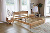 2021 New Design Nordic Stye Natural Solid  WoodKing Size Bed with soft bed head for Bedroom furniture