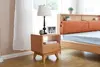 2021 New Design Nordic Stye Natural Solid  WoodKing Size Bed with soft bed head for Bedroom furniture