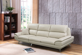 Model 1907 stationary leather sofa