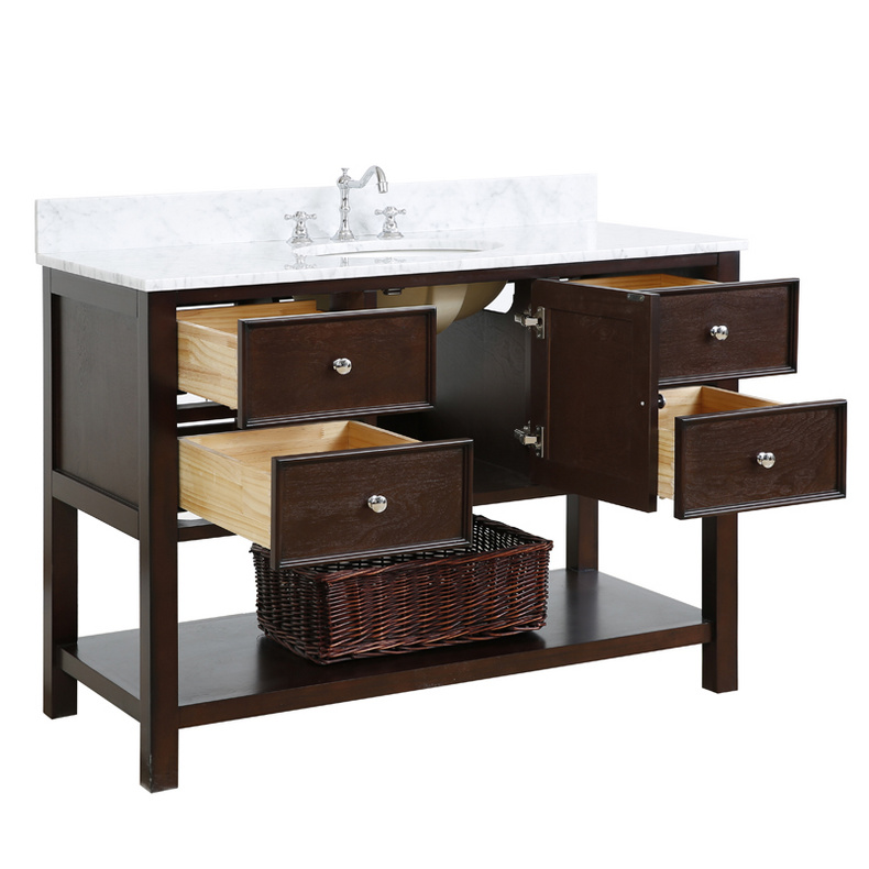 American Modern Style 48 inch Solid Wood Bathroom Vanity