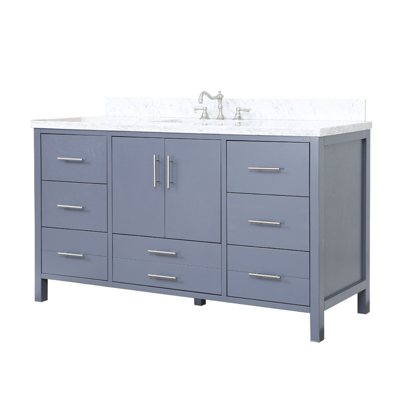 American Modern Style 60 inch Solid Wood Bathroom Vanity-Single sink