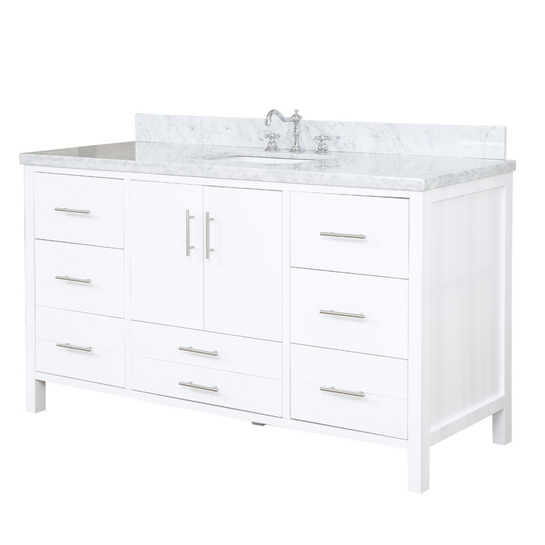 American Modern Style 60 inch Solid Wood Bathroom Vanity-Double sinks