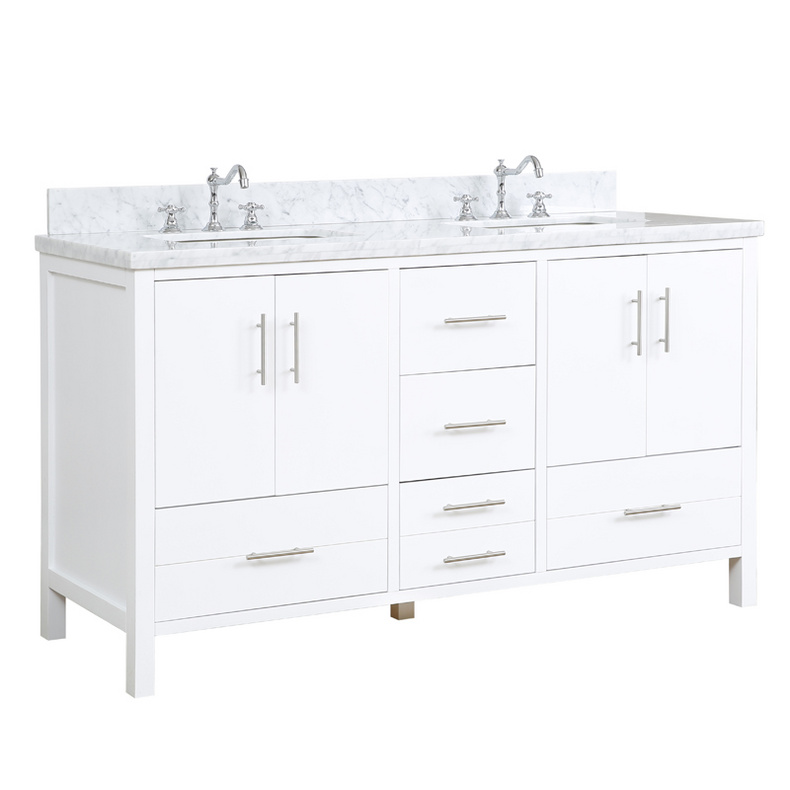 American Modern Style 60 inch Solid Wood Bathroom Vanity-Double sinks