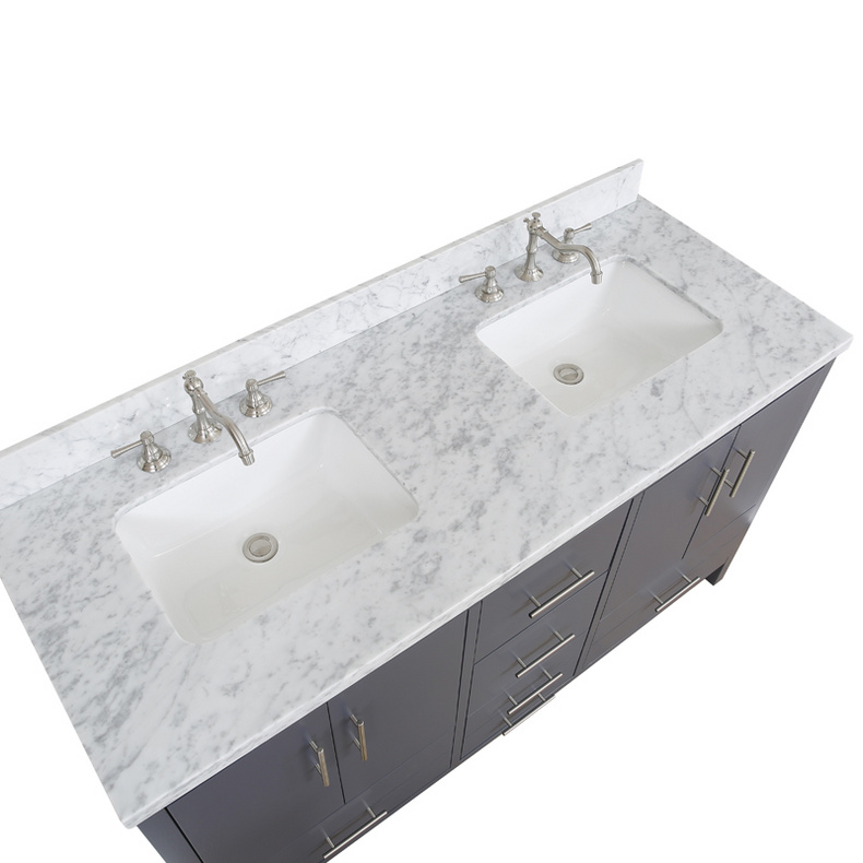 American Modern Style 60 inch Solid Wood Bathroom Vanity-Double sinks