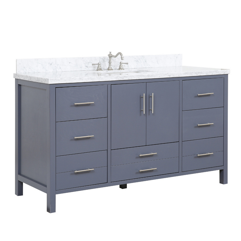 American Modern Style 60 inch Solid Wood Bathroom Vanity-Single sink