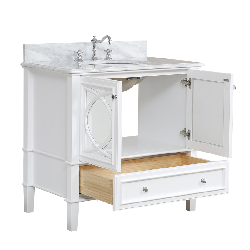 American Modern Style 36 inch Solid Wood Bathroom Vanity