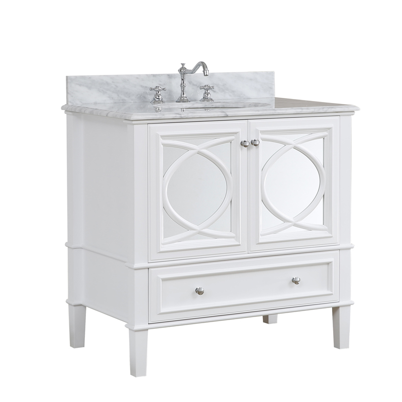 American Modern Style 36 inch Solid Wood Bathroom Vanity