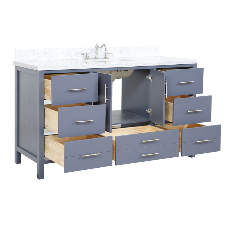 American Modern Style 60 inch Solid Wood Bathroom Vanity-Single sink