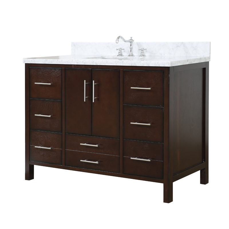American Modern Style 48 inch Solid Wood Bathroom Vanity
