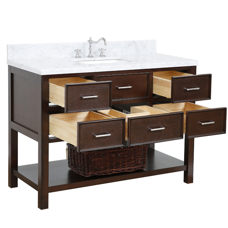 American Modern Style 48 inch Solid Wood Bathroom Vanity