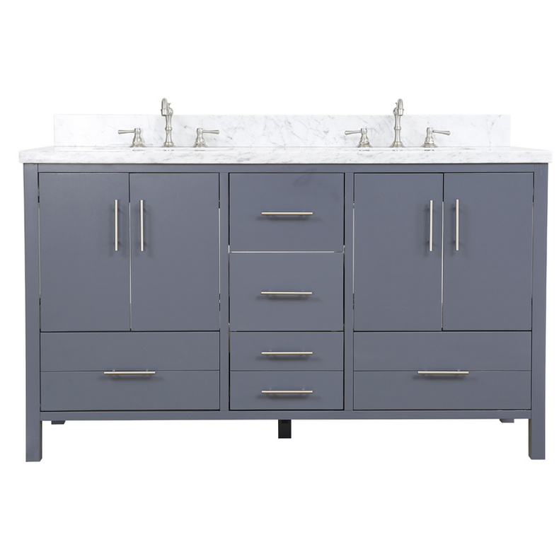 American Modern Style 60 inch Solid Wood Bathroom Vanity-Double sinks