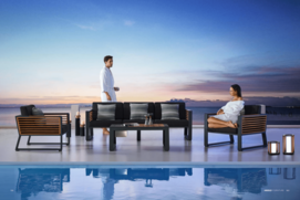 High-End Outdoor Sofa Set New York Patio Garden Furniture Modern Luxury Hotel
