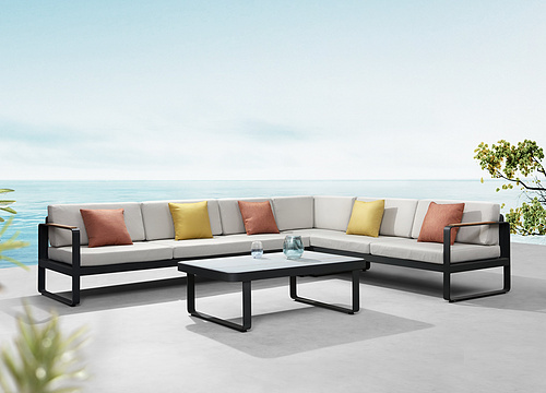 Higold mordern Sectional Sofa Set for 8-10 people,Aluminum Frame
