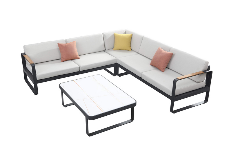 Higold mordern Sectional Sofa Set for 8-10 people,Aluminum Frame