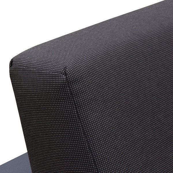 HIGOLD - 2017 York Swivel Aluminum Single Sofa with Double Side Panels Cushion Pillow, Teak Wood, Matte Charcoal Powder Coating