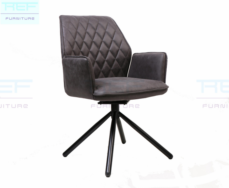 Free Sample Modern Pu Y White Genuine Stainless Steel Black Dining Italian Woven Brown Real Leathe,Dining chairs with swivel RDC946