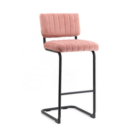 Modern design home furniture velvet fabric dining chairs cheap black metal legs
