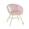 Baina Modern Velvet and Metal Lounge Chair