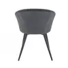 Dining Room Chair Upholstered Grey Chair with Armrests Retro Design Velvet Metal