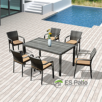 Outdoor dining table and chair