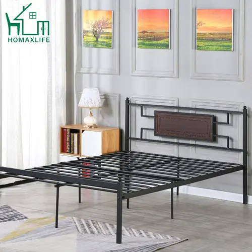 Free Sample Modern metal bed with iron frame single double king size iron bed for home- hotel-apartment furniture